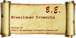 Breszlauer Erneszta névjegykártya